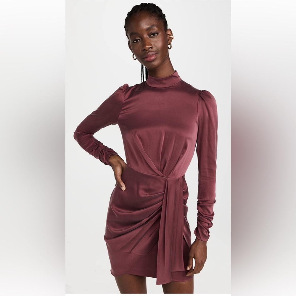 Zimmermann silk mini wrap dress size 2 red burgundy 6-8